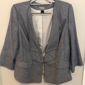 White House black market 16 blue textured blazer